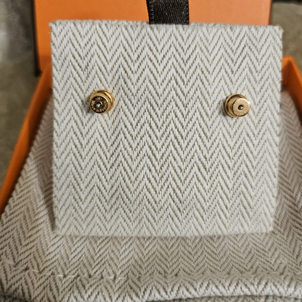 Authentic Hermes loop earings - Picture 2 of 8